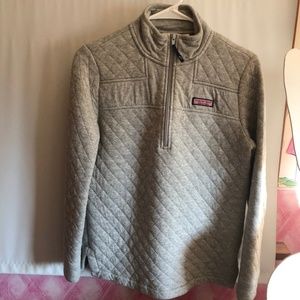 Vineyard Vines Grey Quilted Pullover Sweater